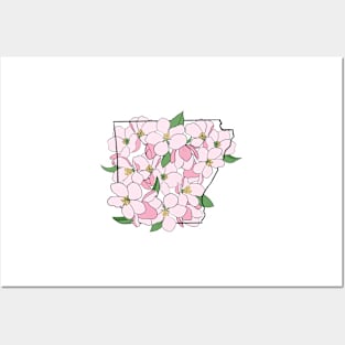 Arkansas and State Flower the Apple Blossom Posters and Art